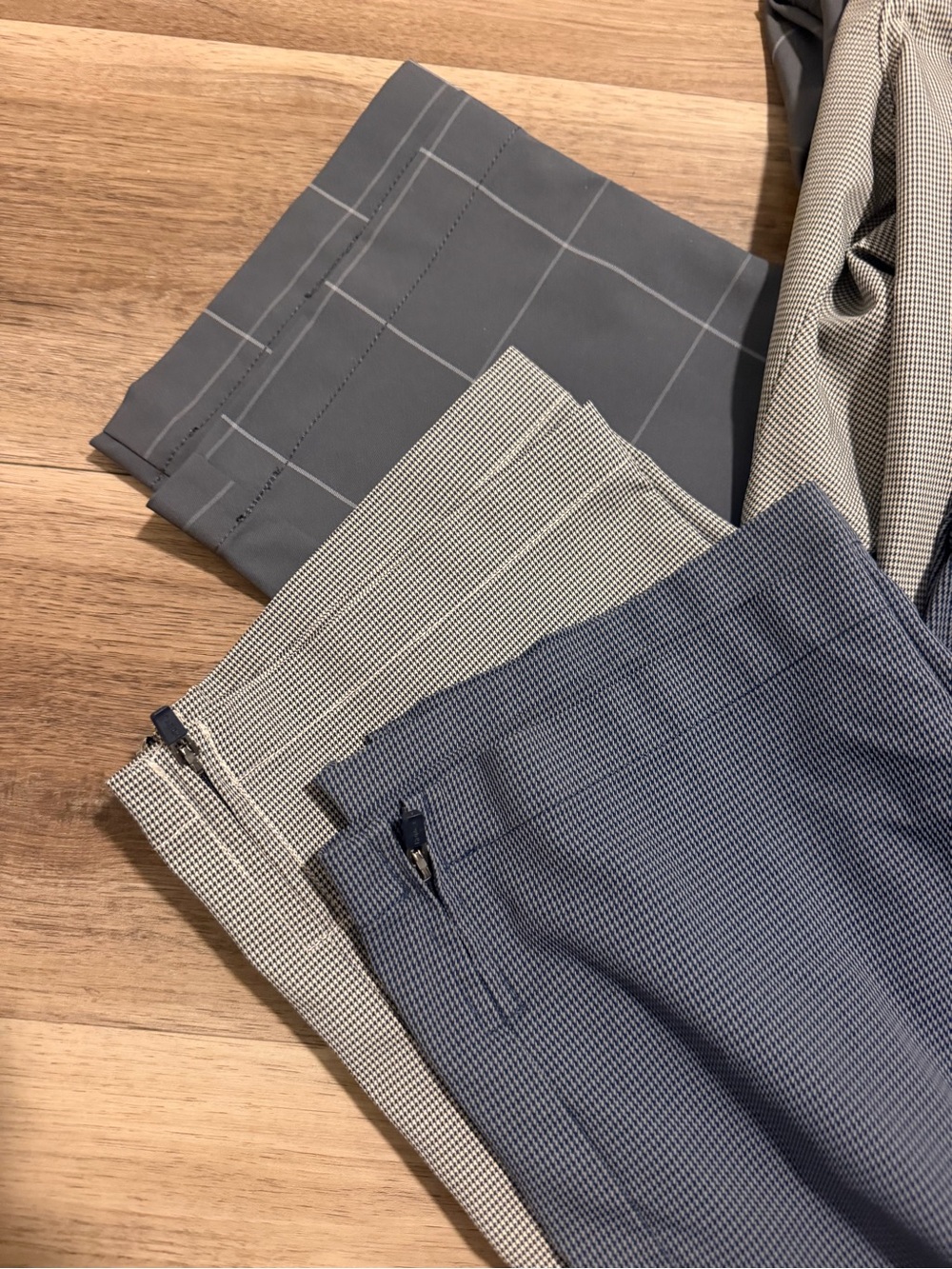 Bonobos Maide Golf Pants Mens 33x32 Herringbone Plaid Gray Stretch Ankle Zip 3pk - Picture 5 of 14